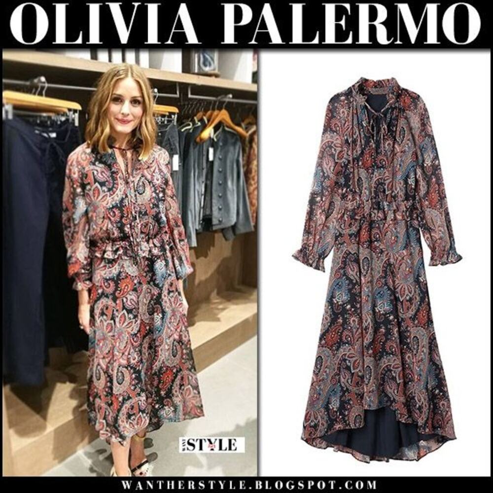 BR x Olivia Palermo Silk Paisley Hi-Low Maxi Dress Black Teal Orange XS - Picture 3 of 16